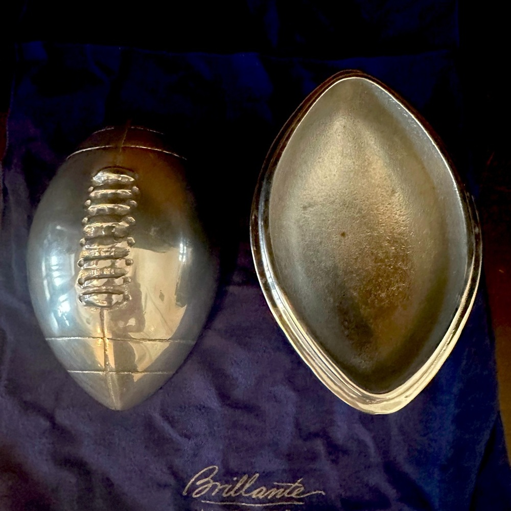 Mariposa Silver Football Shaped Serving Dish